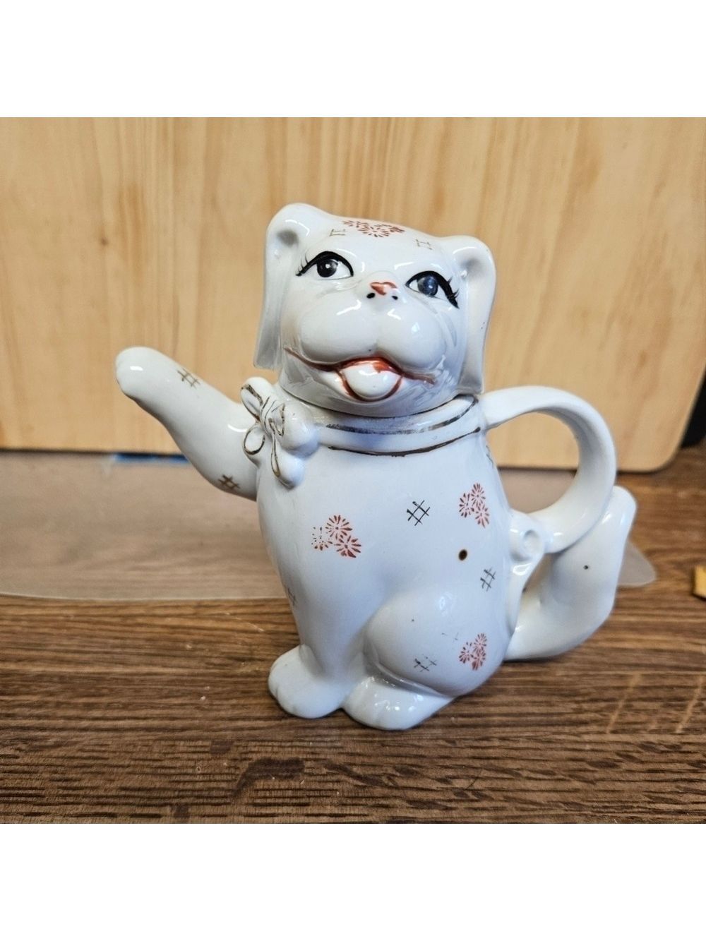 Vintage 60s Porcelain Pup Single Teapot